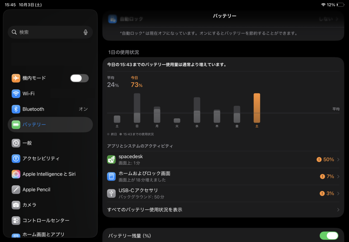 iPad Air第5世代のバッテリー状態を確認する方法と目安 - iPad Air実機