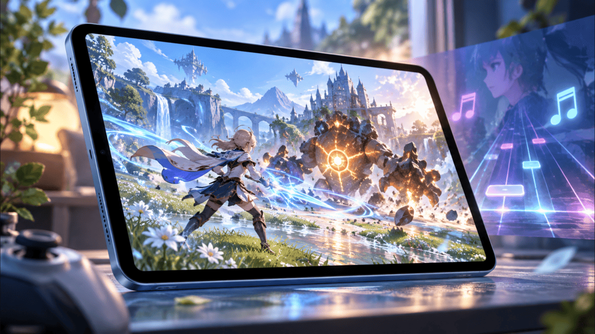 iPad Air 第5世代で原神や音ゲーをプレイするゲーム性能のイメージ