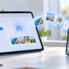 iPad AirとiPhoneの間でAirDropを使って写真やファイルをワイヤレス転送しているイメージ