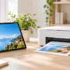 iPad AirからAirPrint対応プリンターで写真を印刷しているイメージ