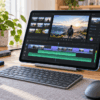 iPad Airで動画編集を行い、外付けSSDやUSB-Cハブ、キーボードを組み合わせた作業環境